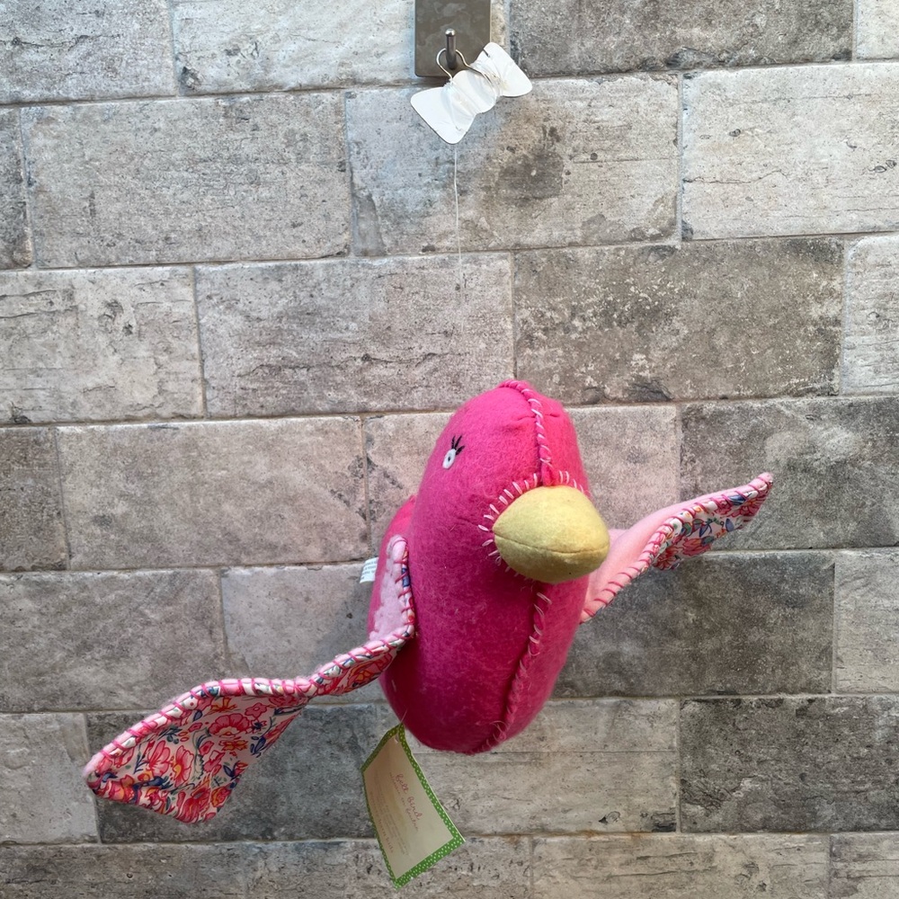 ❤️ POTTERY BARN PINK FELT BIRD NURSEY ROOM NEW